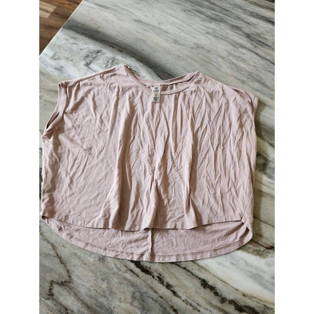Mono B Boutique Womens Mauve Relaxed Cap Sleeve High Low Knit Top Size S